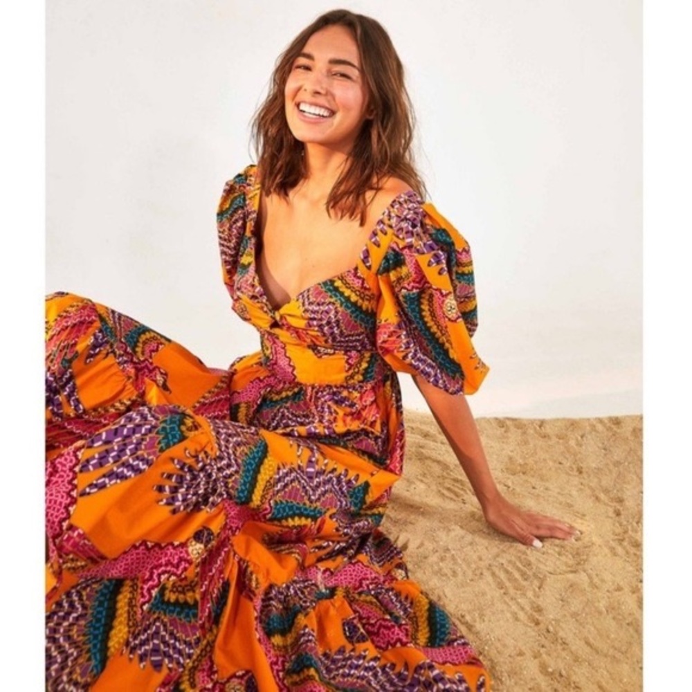FARM Rio Macaws Midi Dress